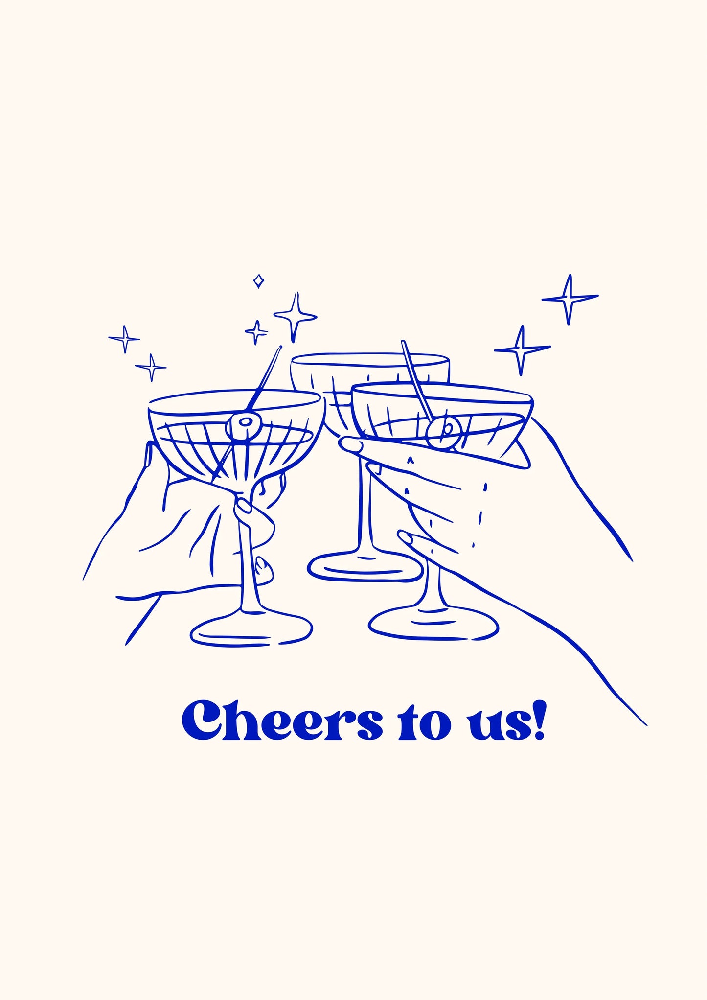 Karte "Cheers to us"