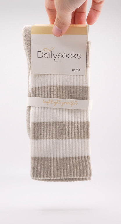 Socken Angelique Weiss Beige