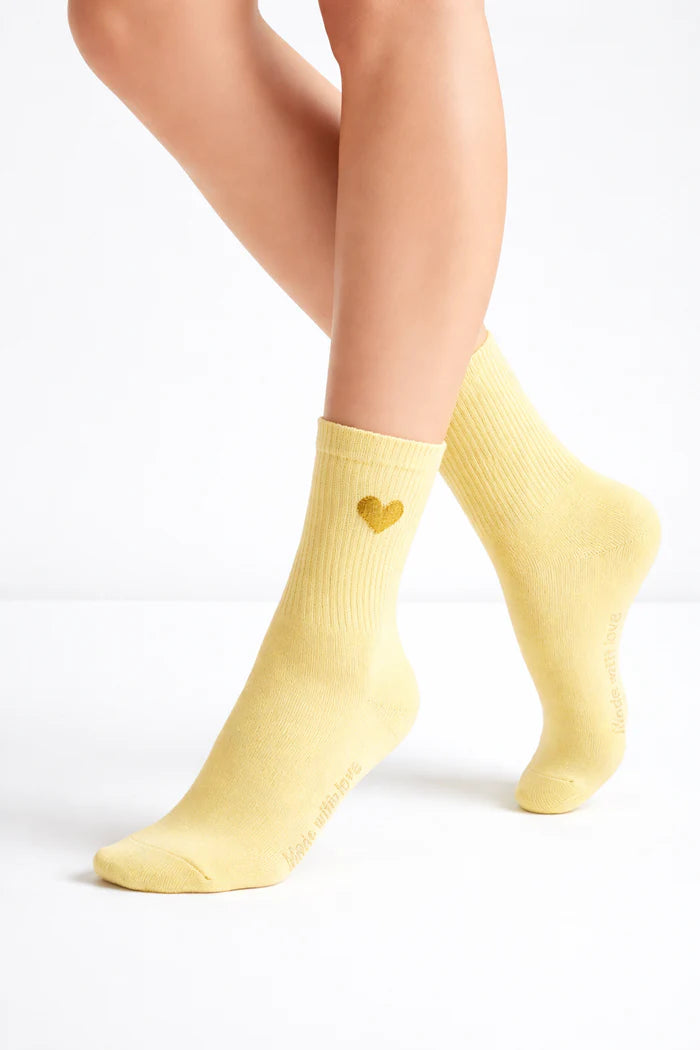 Socken Hiärtken zartgelb